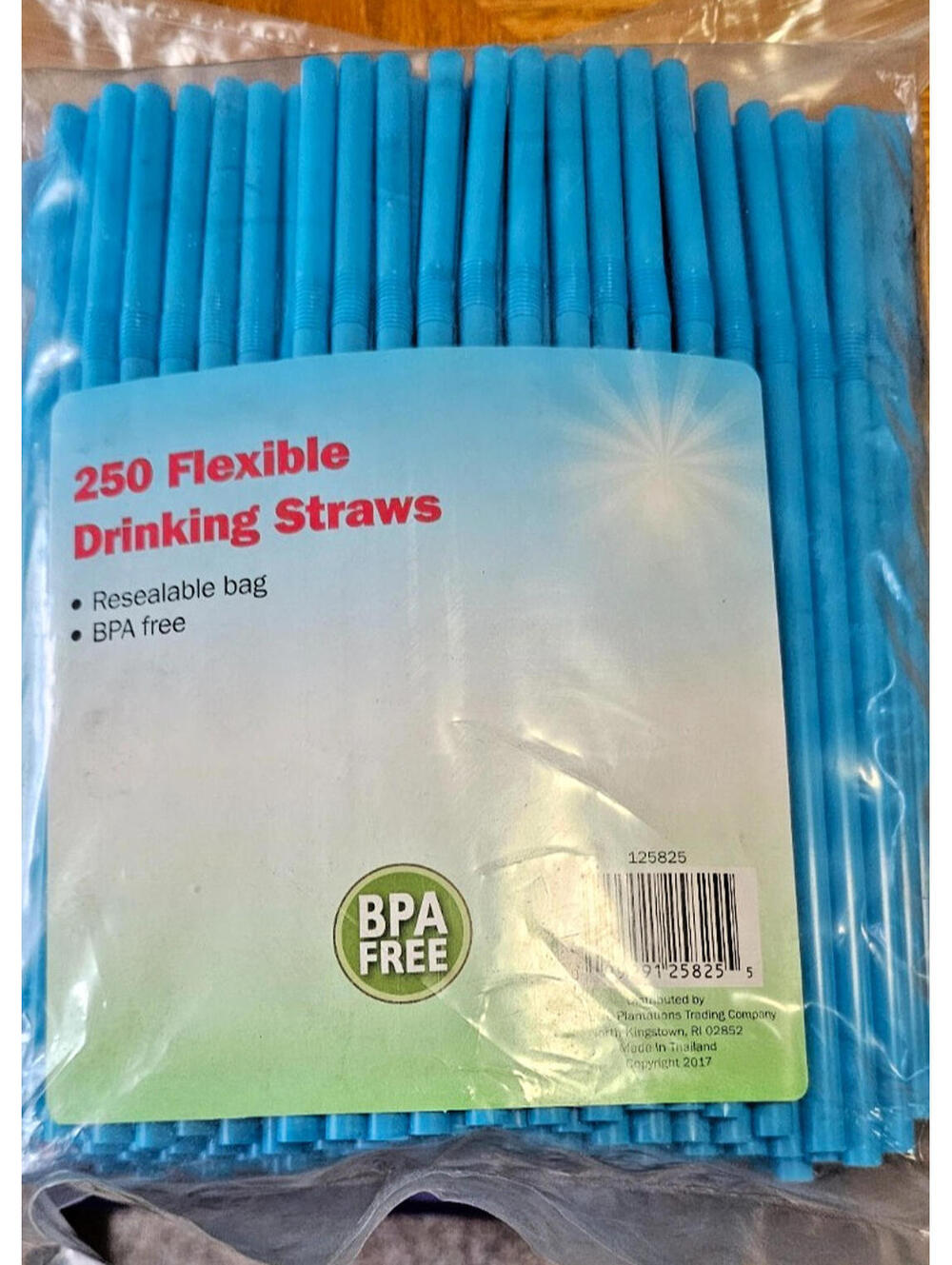 New 250 blue  flexible drinking straws BPA free